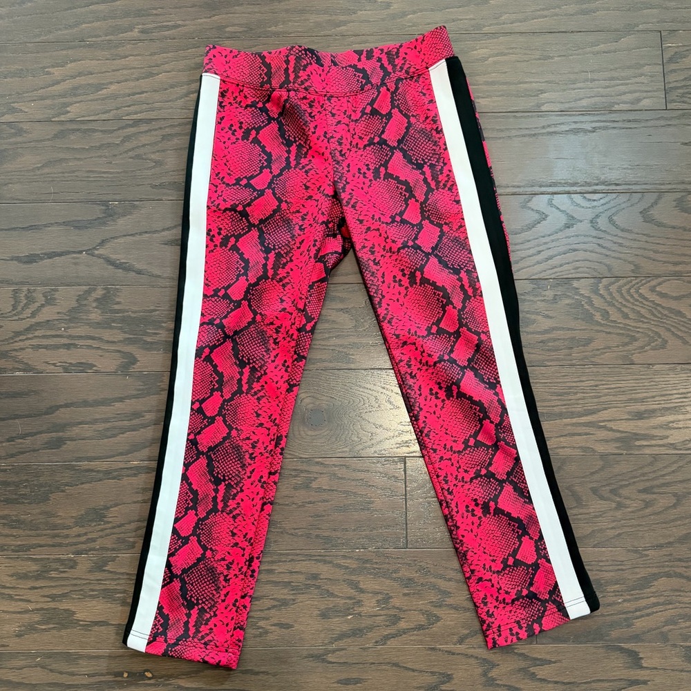 PAM & GELA Pink Snake Print Track Pants - Scuba Material  Size Small